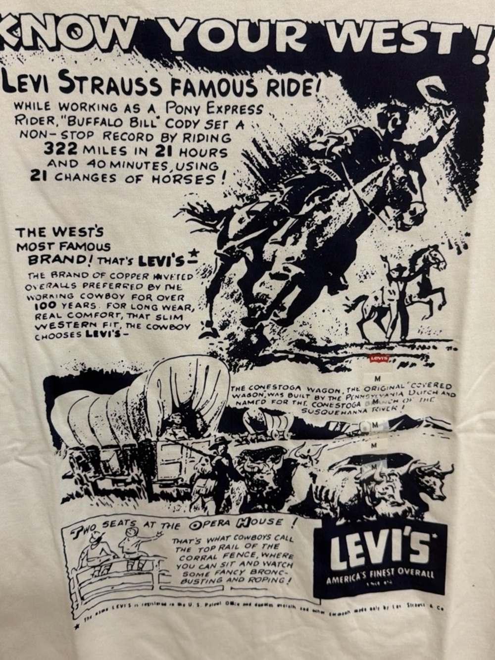 Levi's White Short-Sleeve Graphic Tee with Black Western Print